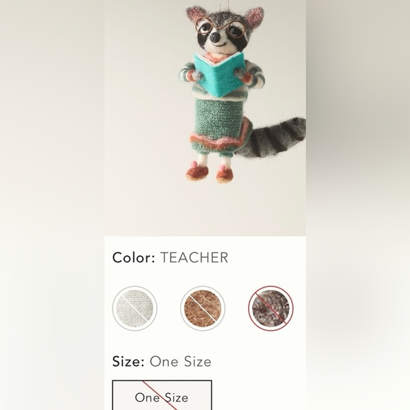 Anthropologie Hobbie Handmade Felt Ornaments Teachers NWT - Picture 2 of 11